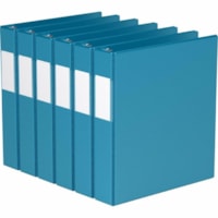 Davis 1-1/2" Premium Economy Binder, D-Ring, Turquoise Blue, Pack of 6 - Letter - 8 1/2" x 11" Sheet Size - 350 Sheet Capacity - 1.50" (38.10 mm) Ring - Fastener(s): 3 x D-Ring - Pocket(s): 2, Internal - Polypropylene - Turquoise Blue - Spine Label - 6 / Pack