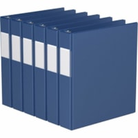 Davis 1-1/2" Premium Economy Binder, D-Ring, Royal Blue, Pack of 6 - Letter - 8 1/2" x 11" Sheet Size - 600 Sheet Capacity - 1.50" (38.10 mm) Ring - Fastener(s): 3 x D-Ring - Pocket(s): 2, Internal - Polypropylene - Royal Blue - Spine Label - 6 / Pack