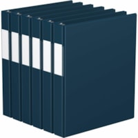 Davis 1" Premium Economy Binder, D-Ring, Navy Blue, Pack of 6 - Letter - 8 1/2" x 11" Sheet Size - 225 Sheet Capacity - 1" (25.40 mm) Ring - Fastener(s): 3 x D-Ring - Pocket(s): 2, Internal - Polypropylene - Navy Blue - Spine Label - 6 / Pack