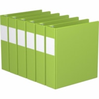 Davis 2" Premium Economy Binder, D-Ring, Lime Green, Pack of 6 - Letter - 8 1/2" x 11" Sheet Size - 475 Sheet Capacity - 2" (50.80 mm) Ring - Fastener(s): 3 x D-Ring - Pocket(s): 2, Internal - Polypropylene - Lime Green - Spine Label, PVC-free - 6 / Pack