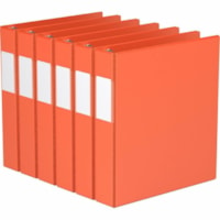 Davis 1-1/2" Premium Economy Binder, D-Ring, Orange, Pack of 6 - Letter - 8 1/2" x 11" Sheet Size - 350 Sheet Capacity - 1.50" (38.10 mm) Ring - Fastener(s): 3 x D-Ring - Pocket(s): 2, Internal - Polypropylene - Orange - Spine Label - 6 / Pack