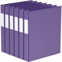 Davis 1" Premium Economy Binder, D-Ring, Purple, Pack of 6 - Letter - 8 1/2" x 11" Sheet Size - 225 Sheet Capacity - 1" (25.40 mm) Ring - Fastener(s): 3 x D-Ring - Pocket(s): 2, Internal - Polypropylene - Purple - Spine Label - 6 / Pack