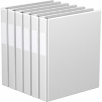 Davis 1" Premium Economy Binder, D-Ring, White, Pack of 6 - Letter - 8 1/2" x 11" Sheet Size - 225 Sheet Capacity - 1" (25.40 mm) Ring - Fastener(s): 3 x D-Ring - Pocket(s): 2, Internal - Polypropylene - White - Spine Label - 6 / Pack