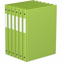 Davis 5/8" Premium Economy Binder, Round Ring, Lime Green, Pack of 6 - Letter - 8 1/2" x 11" Sheet Size - 100 Sheet Capacity - 0.63" (15.88 mm) Ring - Fastener(s): 3 x Round Ring - Pocket(s): 2, Internal - Polypropylene - Lime Green - Spine Label, PVC-free - 6 / Pack