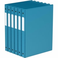 Davis 5/8" Premium Economy Binder, Round Ring, Turquoise Blue, Pack of 6 - Letter - 8 1/2" x 11" Sheet Size - 200 Sheet Capacity - 0.63" (15.88 mm) Ring - Fastener(s): 3 x Round Ring - Pocket(s): 2, Internal - Polypropylene - Turquoise Blue - Spine Label, PVC-free - 6 / Pack