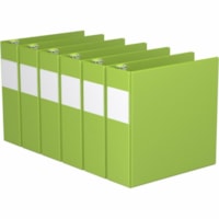 Davis 3" Premium Economy Binder, D-Ring, Lime Green, Pack of 6 - Letter - 8 1/2" x 11" Sheet Size - 3" (76.20 mm) Ring - Fastener(s): 3 x D-Ring - Pocket(s): 2, Internal - Polypropylene - Lime Green - Spine Label, PVC-free - 6 / Pack