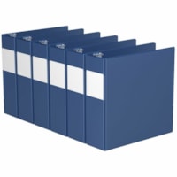 Davis 2" Premium Economy Binder, D-Ring, Royal Blue, Pack of 6 - Letter - 8 1/2" x 11" Sheet Size - 625 Sheet Capacity - 2" (50.80 mm) Ring - Fastener(s): 3 x D-Ring - Pocket(s): 2, Internal - Polypropylene - Royal Blue - Spine Label, PVC-free - 6 / Pack