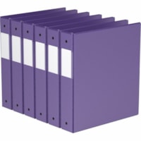 Davis 1-1/2" Premium Economy Binder, Round Ring, Purple, Pack of 6 - Letter - 8 1/2" x 11" Sheet Size - 275 Sheet Capacity - 1.50" (38.10 mm) Ring - Fastener(s): 3 x Round Ring - Pocket(s): 2, Internal - Polypropylene - Purple - Spine Label, PVC-free - 6 / Pack