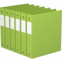 Davis 1-1/2" Premium Economy Binder, Round Ring, Lime Green, Pack of 6 - Letter - 8 1/2" x 11" Sheet Size - 275 Sheet Capacity - 1.50" (38.10 mm) Ring - Fastener(s): 3 x Round Ring - Pocket(s): 2, Internal - Polypropylene - Lime Green - Spine Label, PVC-free - 6 / Pack