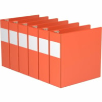 Davis 3" Premium Economy Binder, D-Ring, Orange, Pack of 6 - Letter - 8 1/2" x 11" Sheet Size - 625 Sheet Capacity - 3" (76.20 mm) Ring - Fastener(s): 3 x D-Ring - Pocket(s): 2, Internal - Polypropylene - Orange - Spine Label, PVC-free - 6 / Pack