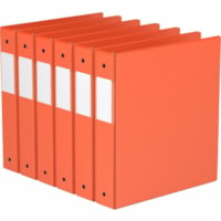 Davis 1-1/2" Premium Economy Binder, Round Ring, Orange, Pack of 6 - Letter - 8 1/2" x 11" Sheet Size - 275 Sheet Capacity - 1.50" (38.10 mm) Ring - Fastener(s): 3 x Round Ring - Pocket(s): 2, Internal - Polypropylene - Orange - Spine Label, PVC-free - 6 / Pack