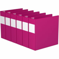 Davis 3" Premium Economy Binder, D Ring, Pink, Pack of 6 - Letter - 8 1/2" x 11" Sheet Size - 625 Sheet Capacity - 3" (76.20 mm) Ring - Fastener(s): 3 x D-Ring - Pocket(s): 2, Internal - Polypropylene - Pink - Spine Label, PVC-free - 6 / Pack