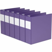 Davis 3" Premium Economy Binder, D Ring, Purple, Pack of 6 - Letter - 8 1/2" x 11" Sheet Size - 625 Sheet Capacity - 3" (76.20 mm) Ring - Fastener(s): 3 x D-Ring - Pocket(s): 2, Internal - Polypropylene - Purple - Spine Label, PVC-free - 6 / Pack