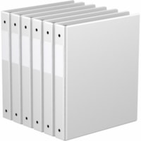 Davis 1" Premium Economy Binder, Round Ring, white, Pack of 6 - Letter - 8 1/2" x 11" Sheet Size - 200 Sheet Capacity - 1" (25.40 mm) Ring - Fastener(s): 3 x Round Ring - Pocket(s): 2, Internal - Polypropylene - White - Spine Label, PVC-free - 6 / Pack