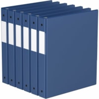 Davis 1" Premium Economy Binder, Round Ring, Royal Blue, Pack of 6 - Letter - 8 1/2" x 11" Sheet Size - 275 Sheet Capacity - 1" (25.40 mm) Ring - Fastener(s): 3 x Round Ring - Pocket(s): 2, Internal - Polypropylene - Royal Blue - Spine Label, PVC-free - 6 / Pack