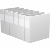 Davis 3" Premium Economy Binder, D-Ring, White, Pack of 6 - Letter - 8 1/2" x 11" Sheet Size - 625 Sheet Capacity - 3" (76.20 mm) Ring - Fastener(s): 3 x D-Ring - Pocket(s): 2, Internal - Polypropylene - White - Spine Label, PVC-free - 6 / Pack