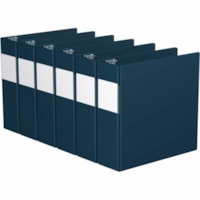 Davis 3" Premium Economy Binder, D-Ring, Navy Blue, Pack of 6 - Letter - 8 1/2" x 11" Sheet Size - 625 Sheet Capacity - 3" (76.20 mm) Ring - Fastener(s): 3 x D-Ring - Pocket(s): 2, Internal - Polypropylene - Navy Blue - Spine Label, PVC-free - 6 / Pack