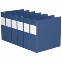 Davis 3" Premium Economy Binders, Round Ring, Royal Blue, Pack of 6 - Letter - 8 1/2" x 11" Sheet Size - 600 Sheet Capacity - 3" (76.20 mm) Ring - Fastener(s): 3 x Round Ring - Pocket(s): 2, Internal - Polyethylene - Royal Blue - Spine Label, PVC-free - 6 / Pack