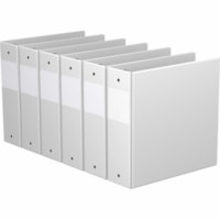 Davis 3" Premium Economy Binder, Round Ring, White, Pack of 6 - Letter - 8 1/2" x 11" Sheet Size - 600 Sheet Capacity - 3" (76.20 mm) Ring - Fastener(s): 3 x Round Ring - Pocket(s): 2, Internal - Polypropylene - White - Spine Label, PVC-free - 6 / Pack