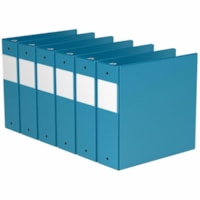 Davis 3" Premium Economy Binder, Round Ring, Turquoise Blue, Pack of 6 - Letter - 8 1/2" x 11" Sheet Size - 600 Sheet Capacity - 3" (76.20 mm) Ring - Fastener(s): 3 x Round Ring - Pocket(s): 2, Internal - Polypropylene - Turquoise Blue - Spine Label, PVC-free - 6 / Pack