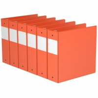 Davis 2" Premium Economy Binder, Round Ring, Orange, Pack of 6 - Letter - 8 1/2" x 11" Sheet Size - 600 Sheet Capacity - 2" (50.80 mm) Ring - Fastener(s): 3 x Round Ring - Pocket(s): 2, Internal - Polypropylene - Orange - Spine Label, PVC-free - 6 / Pack