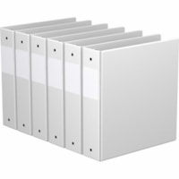 Davis 2" Premium Economy Binder, Round Ring, White, Pack of 6 - Letter - 8 1/2" x 11" Sheet Size - 600 Sheet Capacity - 2" (50.80 mm) Ring - Fastener(s): 3 x Round Ring - Pocket(s): 2, Internal - Polypropylene - White - Spine Label, PVC-free - 6 / Pack