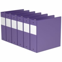 Davis 3" Premium Economy Binder, Round Ring, Purple, Pack of 6 - Letter - 8 1/2" x 11" Sheet Size - 600 Sheet Capacity - 3" (76.20 mm) Ring - Fastener(s): 3 x Round Ring - Pocket(s): 2, Internal - Polypropylene - Purple - Spine Label, PVC-free - 6 / Pack