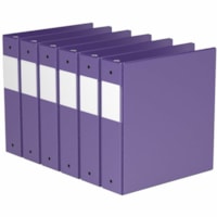 Davis 2" Premium Economy Binder, Round Ring, Purple, Pack of 6 - Letter - 8 1/2" x 11" Sheet Size - 400 Sheet Capacity - 2" (50.80 mm) Ring - Fastener(s): 3 x Round Ring - Pocket(s): 2, Internal - Polypropylene - Purple - Spine Label, PVC-free - 6 / Pack