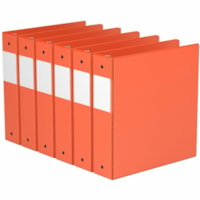 Davis 2" Premium Economy Binder, Round Ring, Orange, Pack of 6 - Letter - 8 1/2" x 11" Sheet Size - 400 Sheet Capacity - 2" (50.80 mm) Ring - Fastener(s): 3 x Round Ring - Pocket(s): 2, Internal - Polypropylene - Orange - Spine Label, PVC-free - 6 / Pack