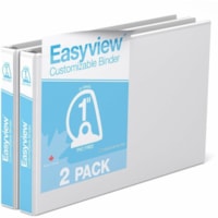 Davis 1" Easyview Premium 11" x 17" Spreadsheet Binder, Angle D-Ring, White, Pack of 2 - Ledger - 11" x 17" Sheet Size - 475 Sheet Capacity - 1" (25.40 mm) Ring - Fastener(s): 3 x D-Ring - Pocket(s): Internal - Landscape Orientation - Polypropylene - White - Clear Overlay, Wrap-around, Spine, Easy I