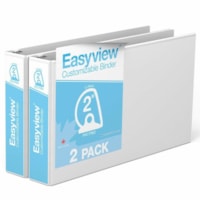 Davis 2" Easyview Premium 11" x 17" Spreadsheet Binder, Angle D-Ring, White, Pack of 2 - Ledger - 11" x 17" Sheet Size - 475 Sheet Capacity - 2" (50.80 mm) Ring - Fastener(s): 3 x D-Ring - Pocket(s): Internal - Landscape Orientation - Polypropylene - White - Clear Overlay, Wrap-around, Spine, Easy I