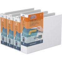 QuickFit 2" QuickFit Spreadsheet Letter-Size View Binder, White, Pack of 4 - Letter - 8 1/2" x 11" Sheet Size - 400 Sheet Capacity - 2" (50.80 mm) Ring - Fastener(s): 3 x Round Ring - Pocket(s): Internal - Landscape Orientation - Polypropylene - White - Clear Overlay, Wrap-around, Spine, Easy Insert