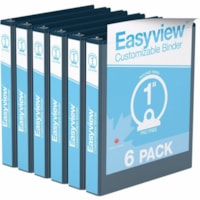 Davis 1" Easyview Premium Customizable Binder, Round Ring, Navy Blue, Pack of 6 - Letter - 8 1/2" x 11" Sheet Size - 200 Sheet Capacity - 1" (25.40 mm) Ring - Fastener(s): 3 x Round Ring - Pocket(s): 2, Internal - Polypropylene - Navy Blue - Spine Label, PVC-free - 6 / Pack