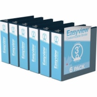 Davis 3" Easyview Premium Customizable Binder, Round Ring, Navy Blue, Pack of 6 - Letter - 8 1/2" x 11" Sheet Size - 600 Sheet Capacity - 3" (76.20 mm) Ring - Fastener(s): 3 x Round Ring - Pocket(s): 2, Internal - Polypropylene - Navy Blue - PVC-free - 6 / Pack