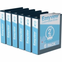 Davis 2" Easyview Premium Customizable Binder, Round Ring, Navy Blue, Pack of 6 - Letter - 8 1/2" x 11" Sheet Size - 400 Sheet Capacity - 2" (50.80 mm) Ring - Fastener(s): 3 x Round Ring - Pocket(s): 2, Internal - Polypropylene - Navy Blue - PVC-free - 6 / Pack