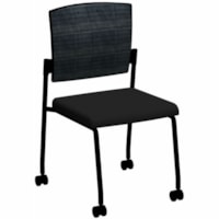 Siège visiteur Dune DUN-GUPU-04-BL18 po (457,20 mm) Haut HDL - Seat Color Noir - Tissu, Polyuréthane Seat MaterialBack Color Noir - Maille Back MaterialFrame Color Noir - Acier Frame Material - Dossier mi-dos - Quatre pieds Base - Noir - 1 / Unité