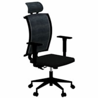 HDL Echo High-Back Chair - Black Seat - Black Mesh Back - High Back - 5-star Base - Armrest