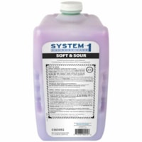 Diversey Soft & Sour - Combined Laundry Fabric Softener & Neutralizer - For Washing Machine, Laundry, Commercial, Institutional, Stainless Steel - Concentrate - 104.8 fl oz (3.3 quart) - Citrus Scent Width - 2 / Carton - Purple