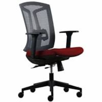 HDL Echo Mid-Back Chair, Red - Navy Fabric Seat - Mesh, Plastic Back - Black Plastic Frame - Red - Fabric - 1.0