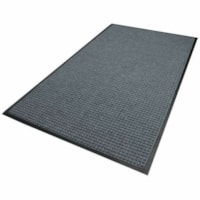 M+A WaterHog Scrarper Mat - Entrance, Floor, Indoor, Outdoor - 36" (914.40 mm) Length x 60" (1524 mm) Width x 0.370" (9.40 mm) Thickness - Rectangular - Waffle Pattern - Plastic, Rubber, Fabric - Charcoal - 1 / Unit