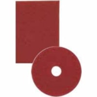 3M Red Buffer Pad 5100 - 5/Unit - Round x 17" (431.80 mm) Diameter x 1" (25.40 mm) Thickness - Floor, Cleaning, Buffing, Scrubbing - Concrete, Linoleum, Sheet Vinyl, Vinyl Composition Tile (VCT) Floor - 175 rpm to 600 rpm Speed Supported - Scuff Mark Remover, Heel Mark Remover, Textured - Polyester 