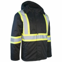 Blouson de sécurité Forcefield - Moyenne Taille - Fermeture éclair Fermenture - 5 Poche(s) - Polyester - Noir - Poignets réglables, Confortable, Respirable, Étanche, Rabat de protection - 1 / Unité