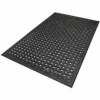 Tapis anti-stress Comfort Flow pour Commercial, Industrie, Sol M+A - Commercial, Industrie, Sol - longueur de tapis 72 po (1828,80 mm) x largeur de tapis 48 po (1219,20 mm) x épaisseur de tapis 0,370 po (9,40 mm) - Rectangulaire - Noir - 1 / Unité