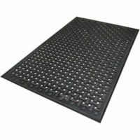 M+A Comfort Flow Mat - Commercial, Industry, Floor, Wet Place - 60" (1524 mm) Length x 36" (914.40 mm) Width x 0.375" (9.53 mm) Thickness - Rectangular - Nitrile Butadiene Rubber (NBR) - Black - 1 / Unit