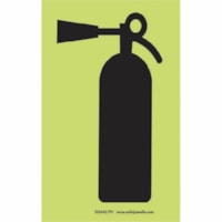 Safety Media - "Fire Extinguisher Symbol" Print/Message - Durable, Double-sided Tape, Easy Installation, Non-toxic, Washable, Pre-printed, Easy to Clean, Easy to Use, Glow-in-the-dark, Non-radioactive, Explosion Proof - Safety, Fire Extinguisher, Sign - Photoluminescent Plastic/ Unit