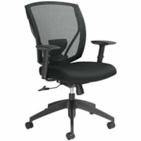 Offices To Go Ibex Mid-Back Tilter Chair, Dance Black Waterfall Fabric Seat/Mesh Back