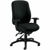 Offices To Go Overtime High-Back Multi-Tilter Ergonomic Chair, Ebony Black Jenny Fabric - Fabric Seat - Black Fabric Back - Black Frame - High Back - Ebony - Plastic