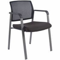 TygerClaw Low-Back Guest Chair, Black Mesh - Fabric Seat - Black Mesh Back - Black Frame - Low Back - Fabric, Mesh - Armrest