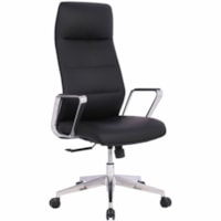 TygerClaw Executive High-Back Office Chair, Black PU Leather - Faux Leather Seat - Black Faux Leather Back - Black Frame - High Back - Leather, Mock Leather - Armrest