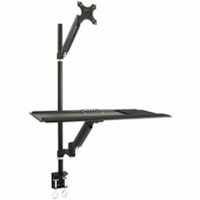 TygerClaw Sit-Stand Mounting Arm for Workstation, Monitor - Black - Height Adjustable - 1 Display(s) Supported - 13" (330.20 mm) to 27" (685.80 mm) Screen Support - 22 lb (9979.03 g) Load Capacity - 100 x 100 - VESA Mount Compatible - Steel, Aluminum - 1 Unit